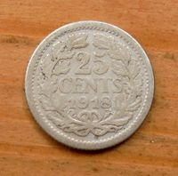 Niederlande: 25 Cents 1918 Silber Niedersachsen - Bippen Vorschau
