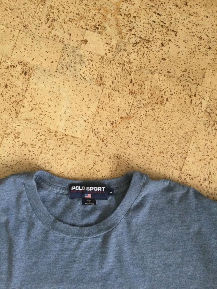 RALPH LAUREN Herren T-Shirt mittelblau/weiß meliert Gr. L in Bad Emstal