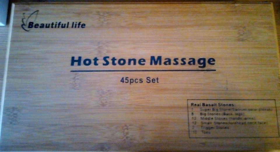 Hot Stone Massage Set in Holzkiste, 45 pcs in Brühl