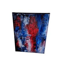 Wandbild - abstrakte Kunst- 30x40cm, Blau - rot - weiß Nordrhein-Westfalen - Witten Vorschau