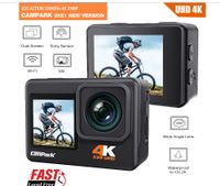 Campark 4K Sony Sports Aktion Cam 24MP Dual Screen EIS WIFI Unter Nordrhein-Westfalen - Viersen Vorschau
