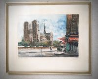 Aquarell Notre Dame Paris 50er Jahre Wandsbek - Hamburg Marienthal Vorschau