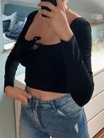 Asos Schwarzes Langarmshirt mit Schnürrung bauchfrei Gr S Leipzig - Grünau-Siedlung Vorschau