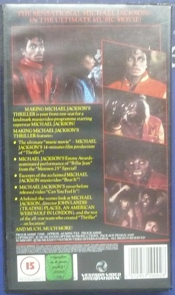 VHS CASSETTE THRILLER Michael Jackson in Hausen bei Würzburg