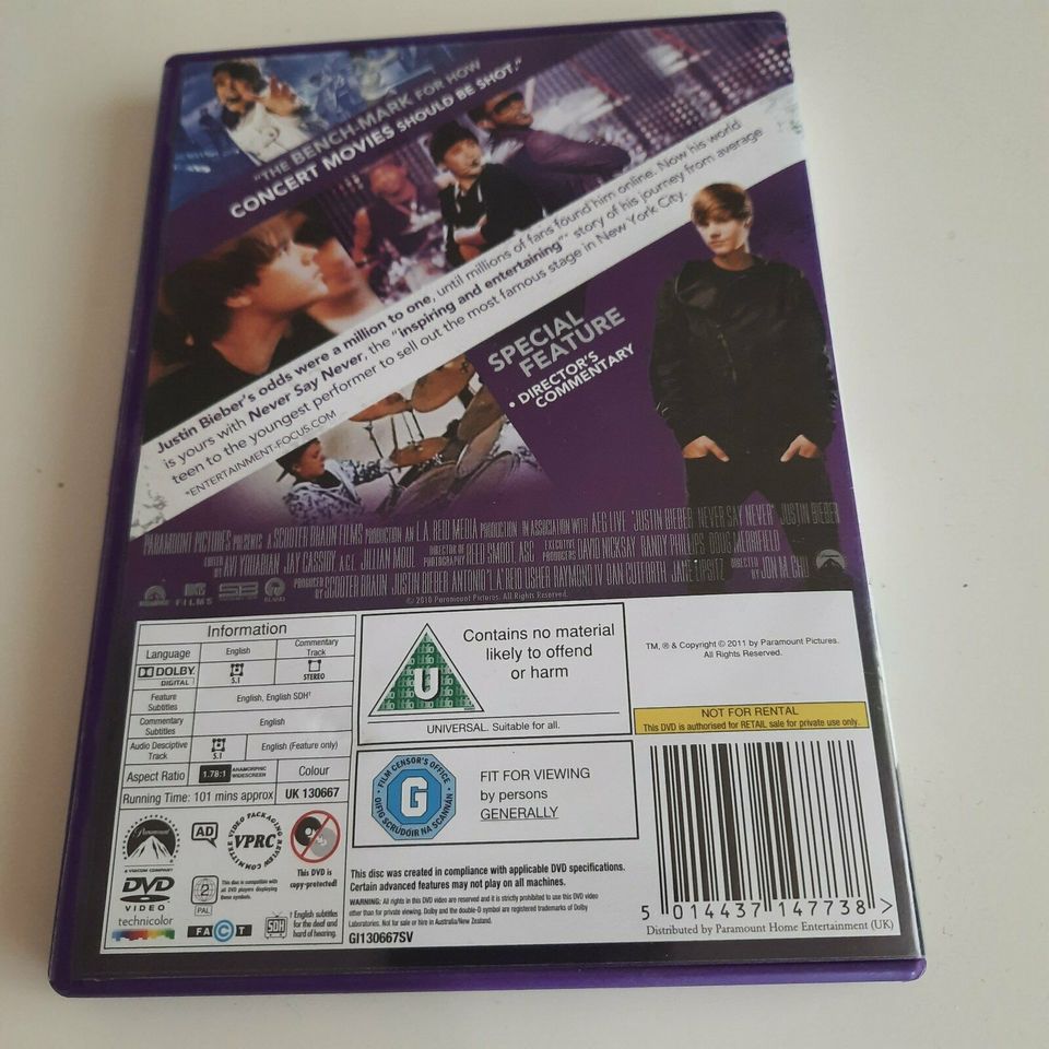 Justin Bieber Never Say Never DVD in Maßweiler