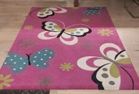 Teppich, rosa, Motiv: Schmetterlinge, 160x230 Hessen - Groß-Umstadt Vorschau