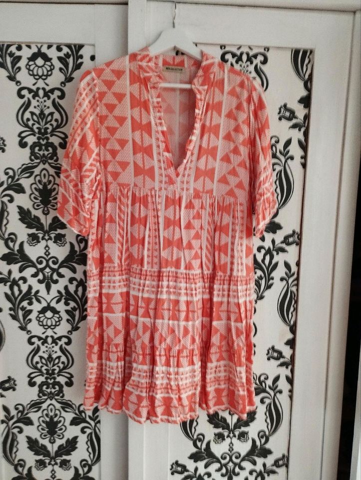 Tunika Kleid Dame Sommer 40 42 L XL weiß orange in Sulzberg