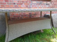 Polyrattan Tisch Gartentisch+Glasplatte und Ablage für 6 Personen Niedersachsen - Rosengarten Vorschau