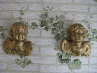 2 goldene Engelsköpfe Wandschmuck Hessen - Linden Vorschau