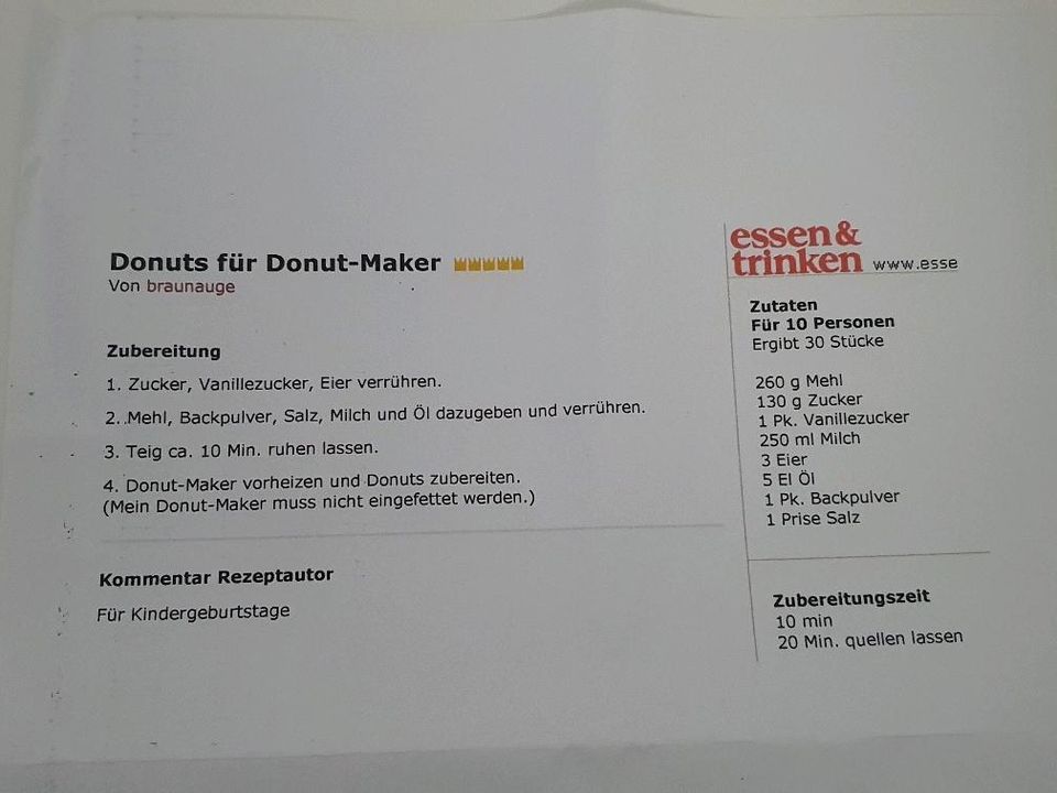 Donutmaker in OVP, NEU + gratis Rezeptvorschlag in Düsseldorf