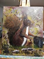 Gemälde Eichhörnchen direkt von Künstlerin Acryl Leinwand Keilrah Baden-Württemberg - Karlsruhe Vorschau