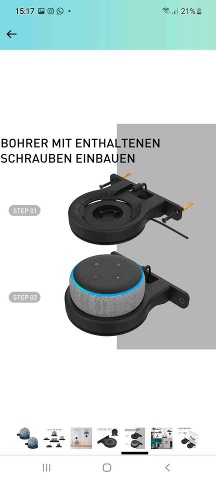 Wandhalterung Amazon Echo Dot / Echo 4 / schwarz in Burgdorf