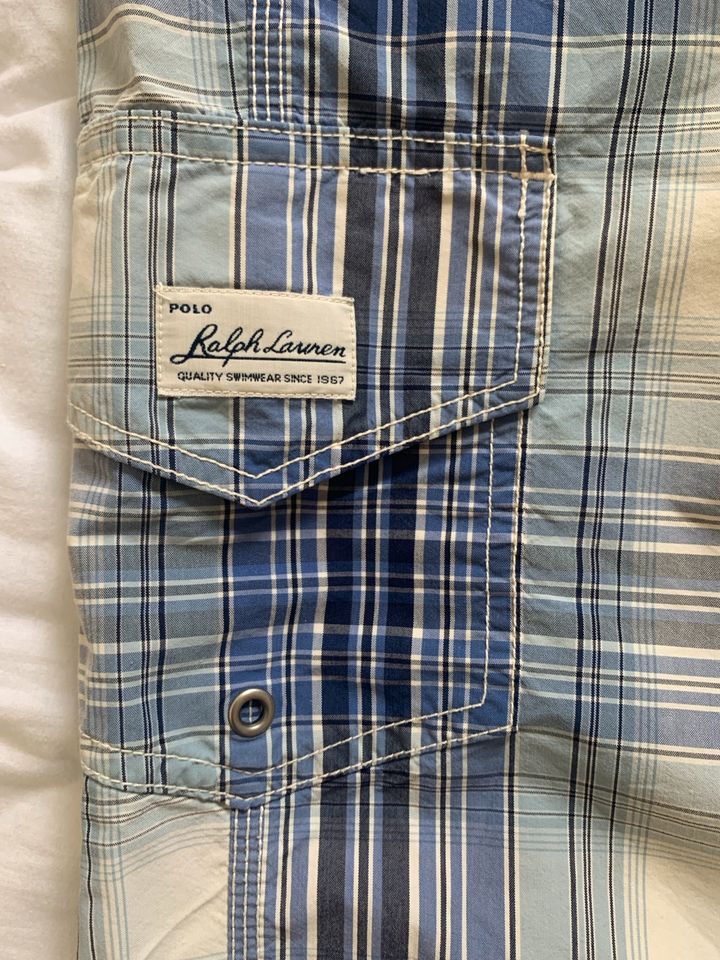 Ralph Lauren Shorts Kurze Hose L/XL blau weiß kariert in Stolberg (Rhld)