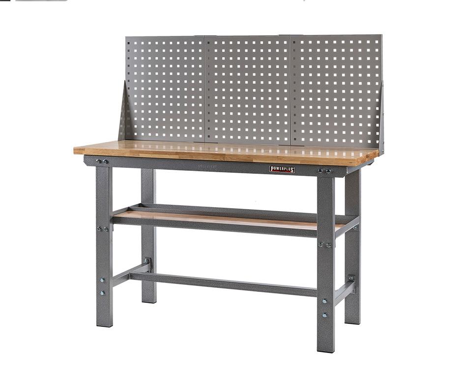 Profi Werkbank 150 cm grau mit Holzplatte inkl. Lochwand u. Kiste in Großenkneten