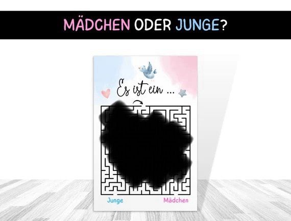 Rätsel / Labyrinth Baby Geschlecht verkünden, Gender Reveal in Bautzen