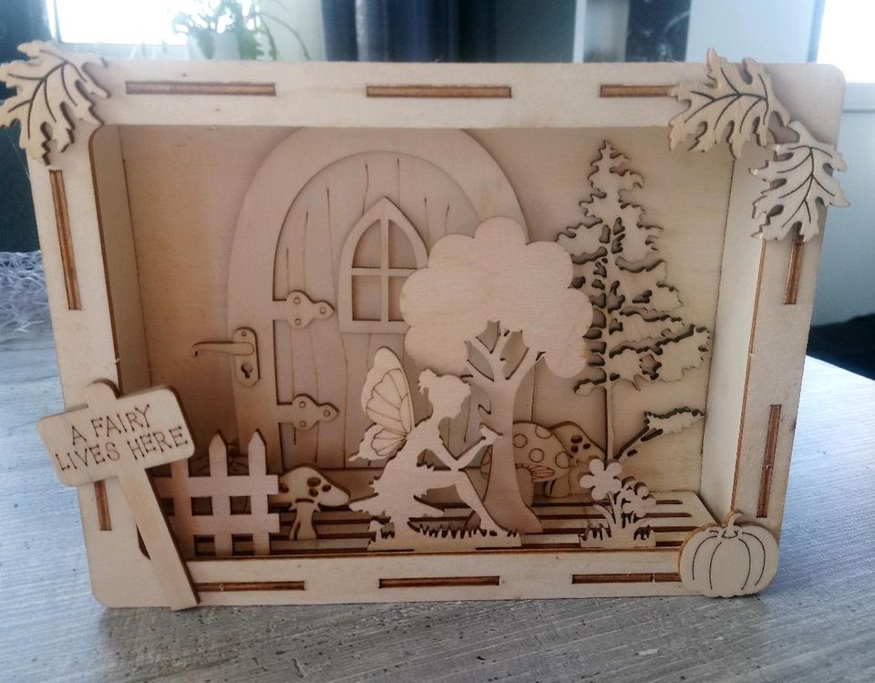 Deko, Fee / Elfe, 3D Szene / Bild, Holz in Plön 