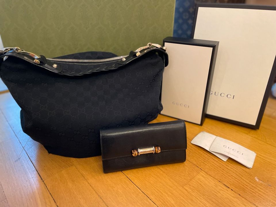 Original Gucci  Hobo Sattle Bamboo Bag schwarz mit Rechnung in Saarbrücken