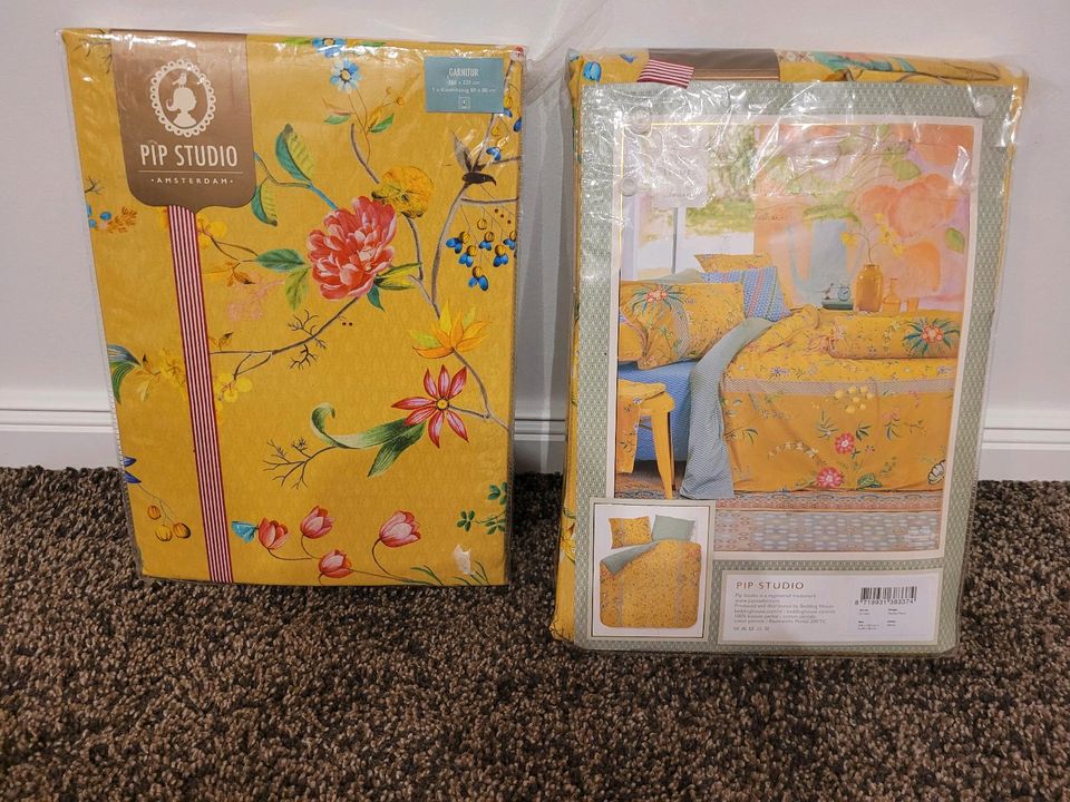 NEU Pip Studio Bettwäsche 155x220 Petites Fleurs gelb yellow in Wetschen