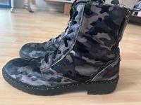 Samtstiefel im Militärstil Stiefel Blaumetallic Grau Spring Östliche Vorstadt - Fesenfeld Vorschau