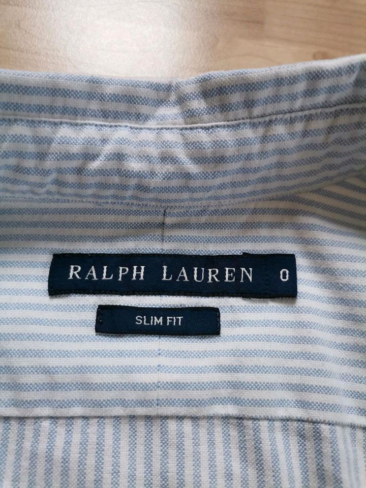 Ralph Lauren Bluse Hemd Hellblau blau weiß gestreift Größe 0 in Ebsdorfergrund