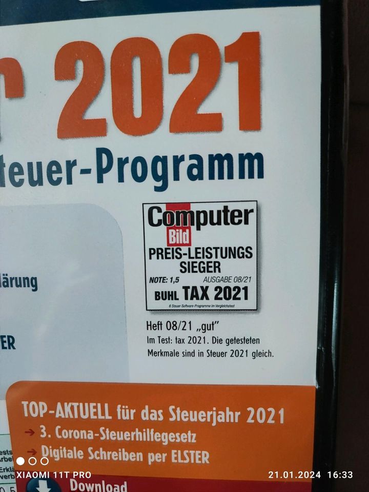 NEU/OVP Aldi Steuer 2021/Buhl Tax Einkommensteuer Programm CD in Berglen