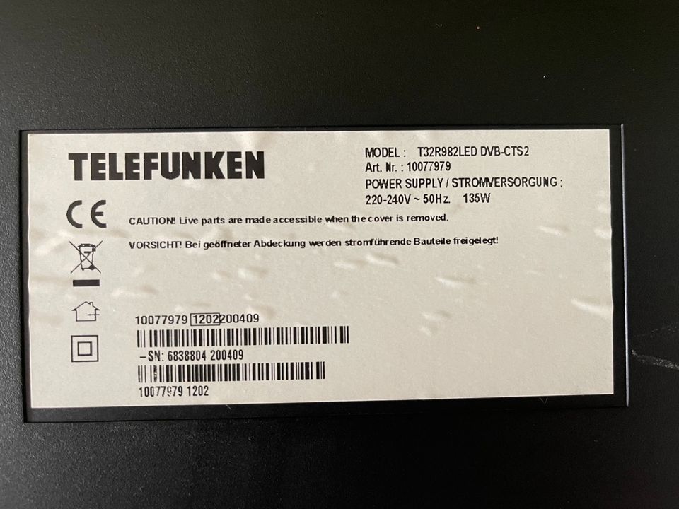 TV Fernseher Telefunken 32 Zoll LED in Schwerin