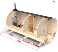 Fasssauna Garten mit Vorraum 4m für 4 Personen und Sitzen außen Brandenburg - Oranienburg Vorschau