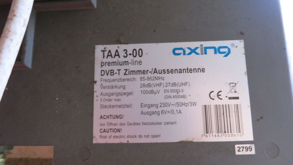 Axing DVB – T  Außenantenne, Zimmerantenne.  Modell :   TAA 3-00 in Westerstede