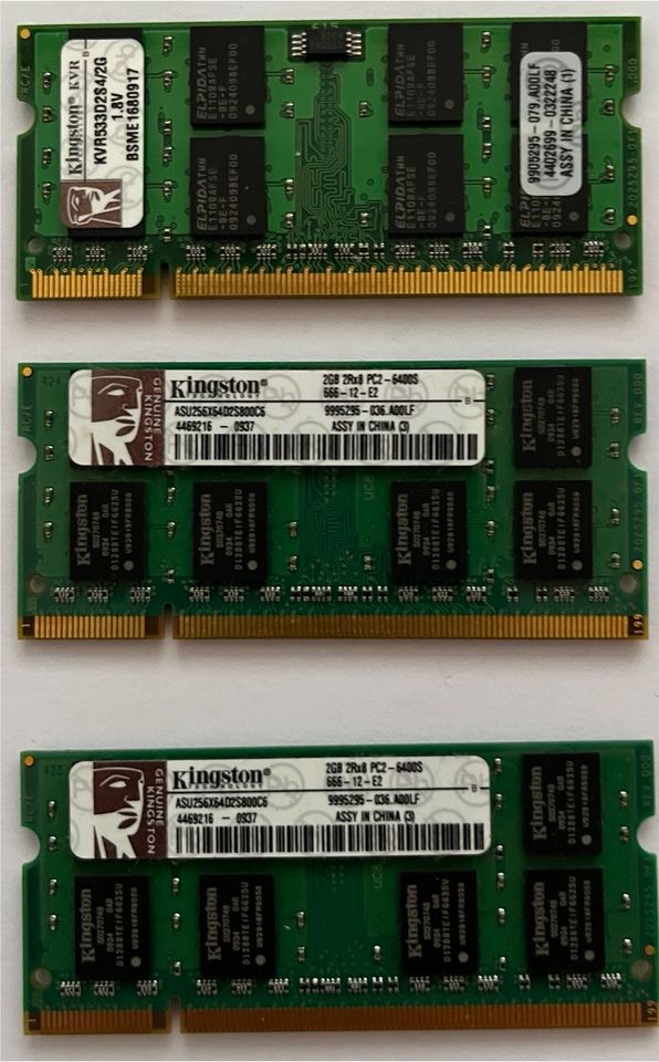 Ram für Notebook - sodimm DDR3, DDR2, DDR1 - 2 GB, 1 GB, 512 MB in Jena