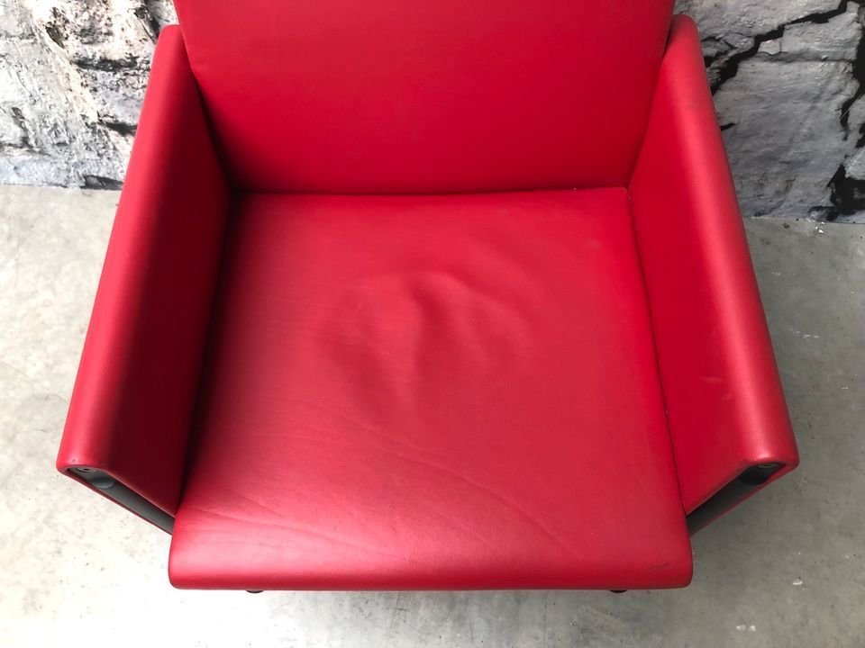 MERITALIA Giulietta Sessel Lounge Chair Stuhl Ledersessel rot in Stuttgart