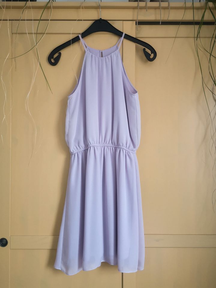Sommer Chiffon-Kleid lila violett 34/XS Neckholder kurz Minikleid in Duisburg