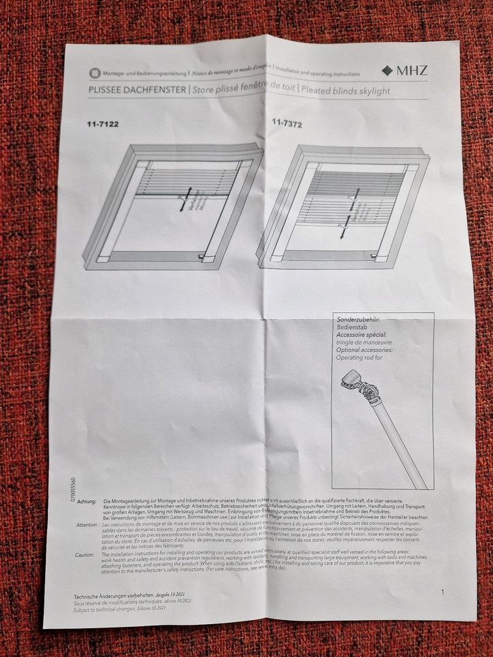 MHZ Plissee Velux Dachfenster in Werdau