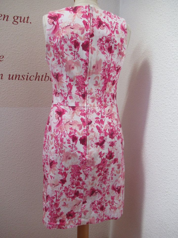 ORSAY Kleid Gr. 36 Blumen weiß pink Etuikleid sehr gut in Varel