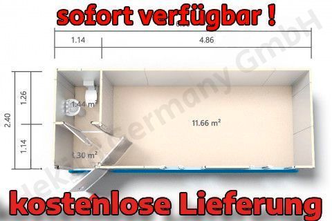 6x 2.4 m Sanitärcontainer Baustellencontainer WC Container SOFORT VERFÜGBAR – KOSTENLOSE LIEFERUNG, Großraum+ WC, Baucontainer, Bürocontainer, Container in Saarbrücken