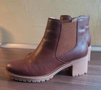 Neuwertige Tamaris Leder Chelsea Boots Stiefelette gr.41 braun Nordrhein-Westfalen - Enger Vorschau