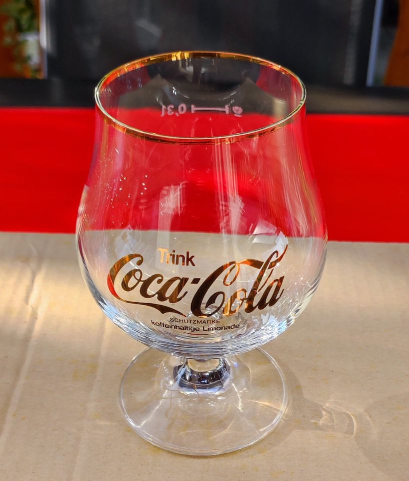 6 x Coca Cola Gläser Schwenker 0,3l mit Goldrand - Vintage in Roßdorf