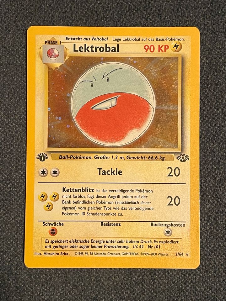 Pokemon Karte Lektrobal holo - Dschungel Set 1. Edition in Trier