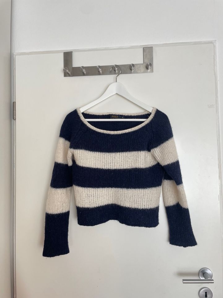 Weiß blau gestreifter Pullover Ralph Lauren merino & alpaka in Goch