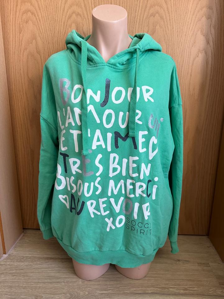 Soccx Pullover Hoodie Kapuzenpullover mint Aufdruck Gr. 40 (L) in Rostock