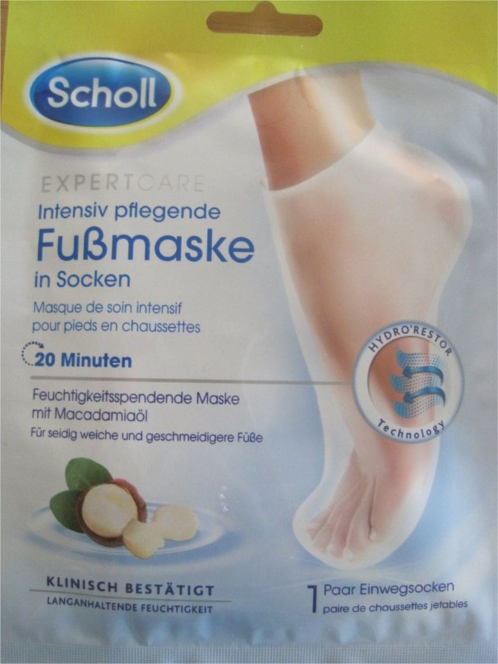 Fußmaske Scholl Socke Hand Handschuh Gesicht share Seife z Dusche in Inden