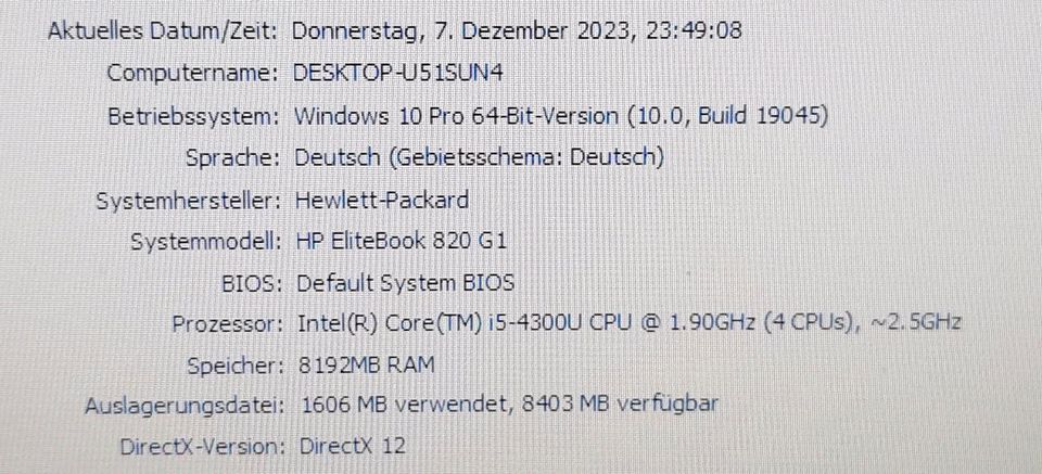 HP Notebook Elitebook 820 G1 i5 8GB Ram in München