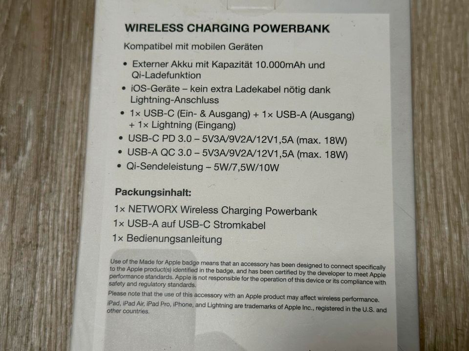 NEU&OVP| Networx (Gravis) Wireless Charging Powerbank 10.000mAh in Wetter (Ruhr)