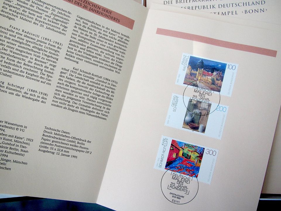 Jahressammlung der Briefmarken der BRD 1995 Ersttagsstempel Bonn in Wismar