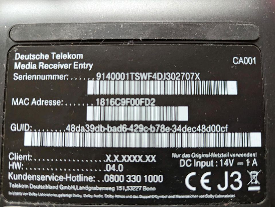 Media Receiver Entry Telekom T-Com guter Zustand in Coburg