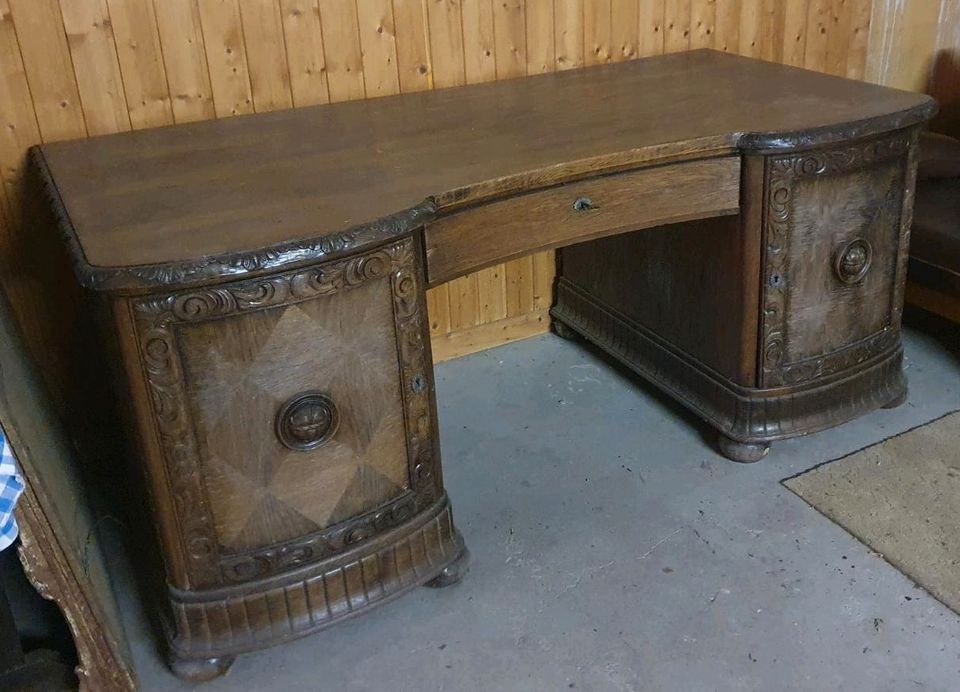 Bürotisch Schreibtisch Massiv Holz antik in Rösrath