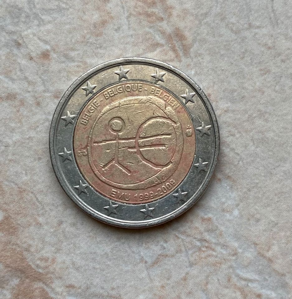 Seltene 2€ Münze ✨EMU 1999-2009 BELGIEN in Aue