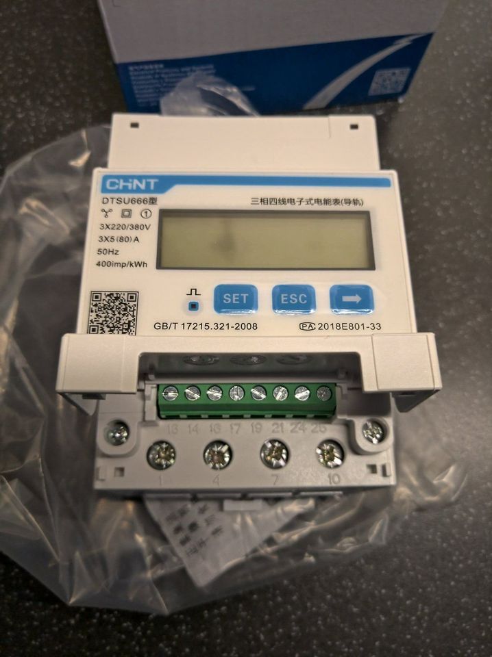 Electricity Meter Chint Smart Meter RS485 DTSU666 80A 50Hz 3x220-380V 3  Phase