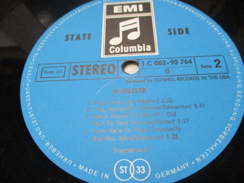 Steppenwolf Monster LP EMI Columbia 1C062-90764 German First Pres in Mantel