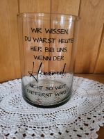 Glas mit Spruch, Kerzenglas, Hochzeitsdeko oder sonstige Feier Hessen - Steinau an der Straße Vorschau