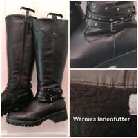 Warme Schnallen Nieten Stiefel Schuhe Gr.41 Gothic schwarz Damen Bayern - Parkstetten Vorschau